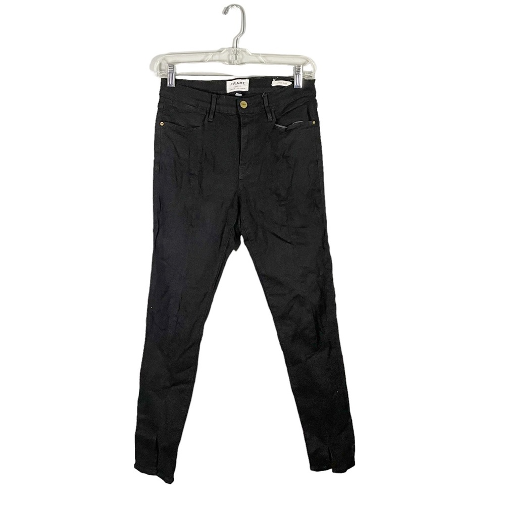 Frame Denim Le High Skinny Black High Waist High Rise Designer Skinny Jeans 28